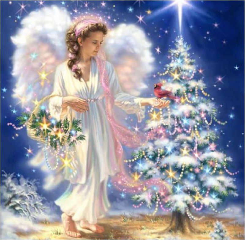 Angel Decorating Tree