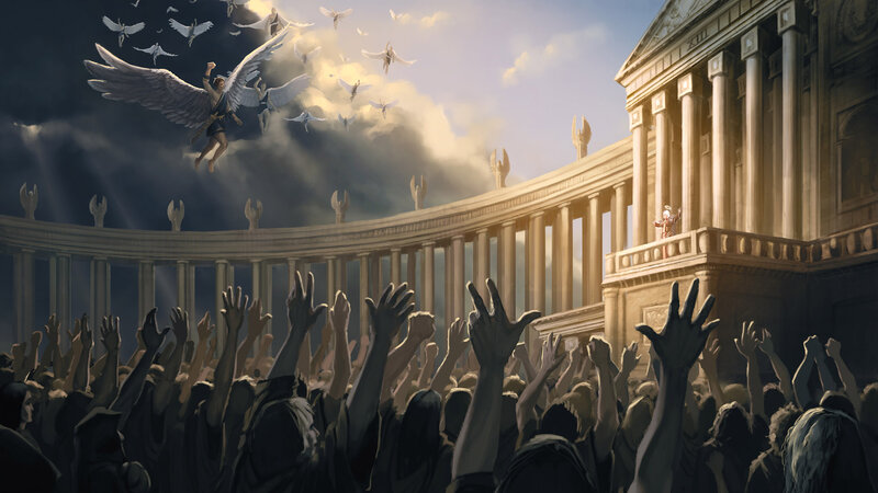 Angel Descending on Crowd