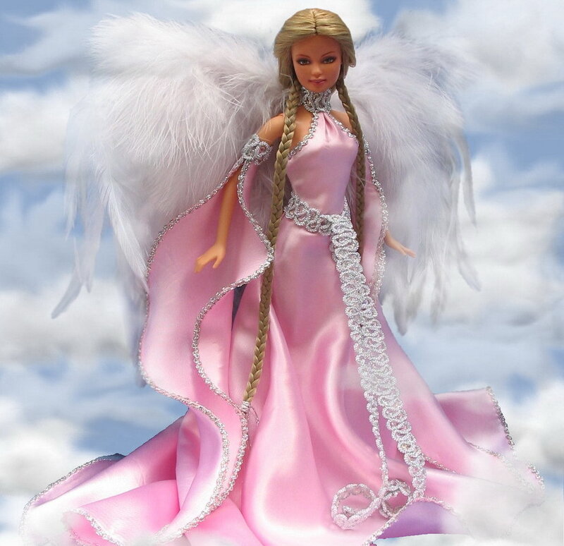 angel doll with pink dress