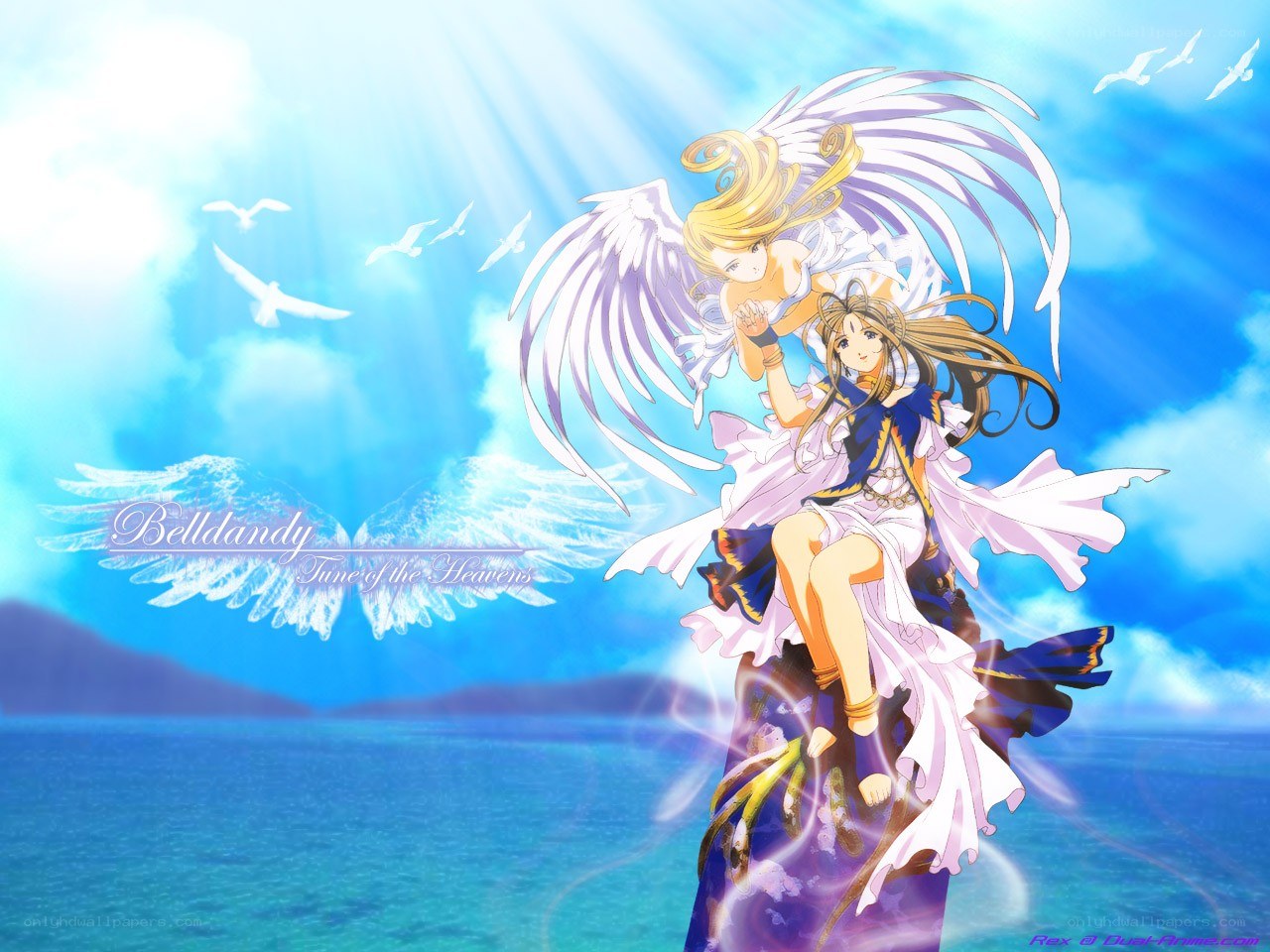 Angel duo in sky