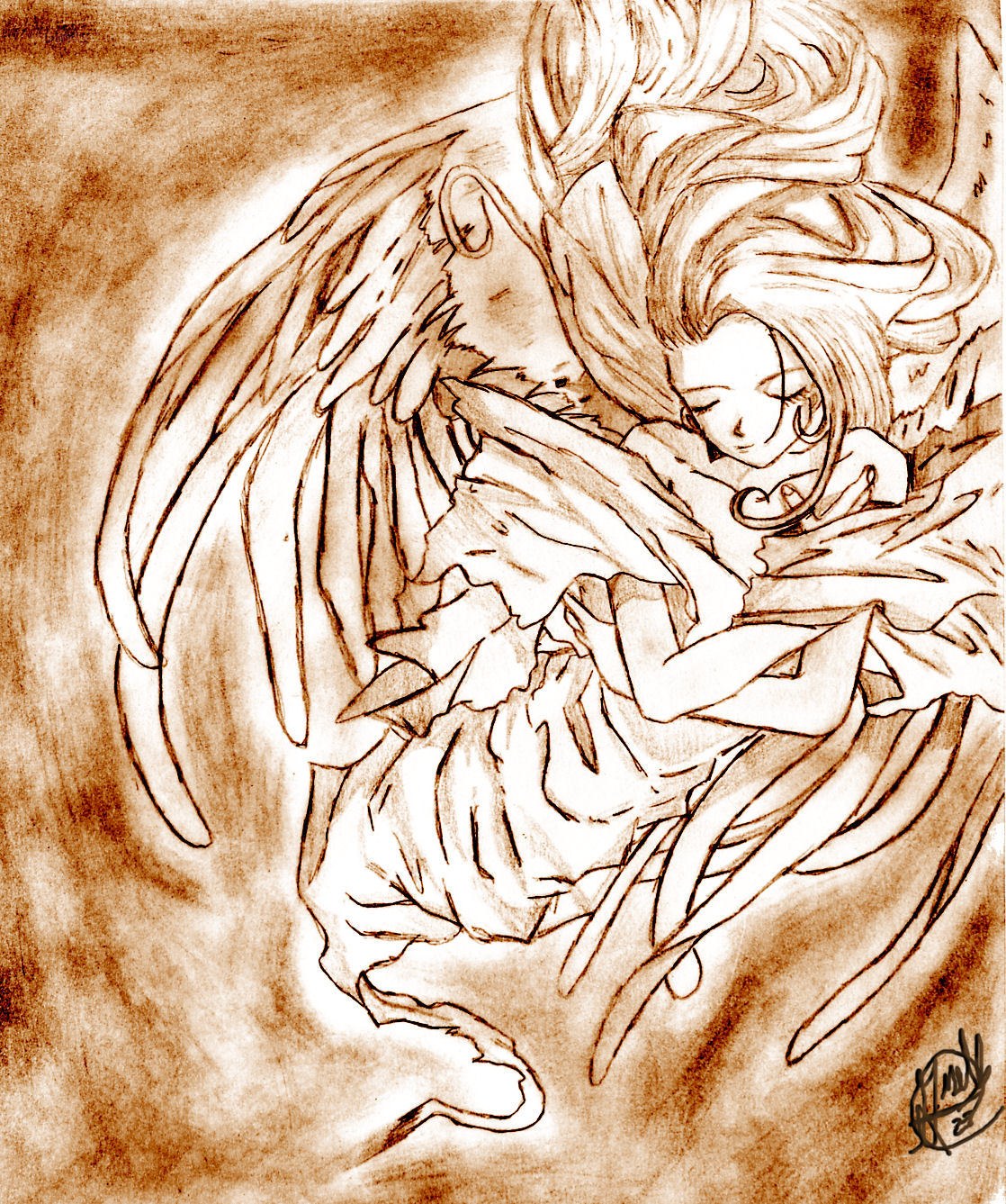 angel embracing a child