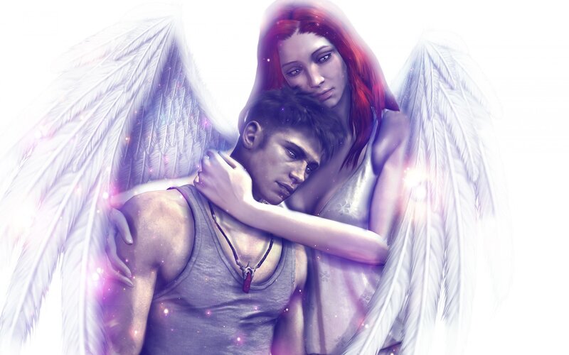 Angel Embracing Man