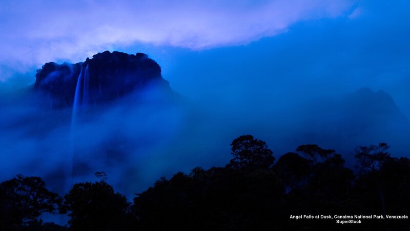 Angel Falls at Dusk — Blue