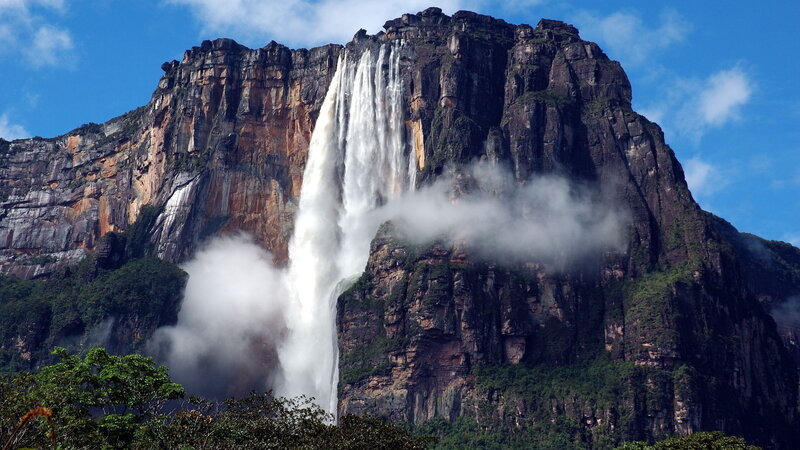 Angel Falls Waterfall — Blue, Dramatic, Afternoon, Photograph