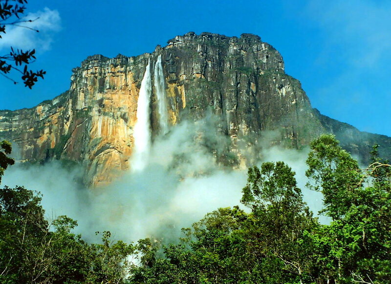 Angel Falls Waterfall — Blue, Dramatic, Afternoon