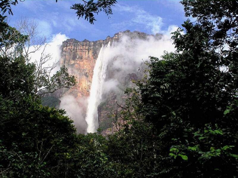 Angel Falls Waterfall — Green, Dramatic, Afternoon, Photograph, Forest