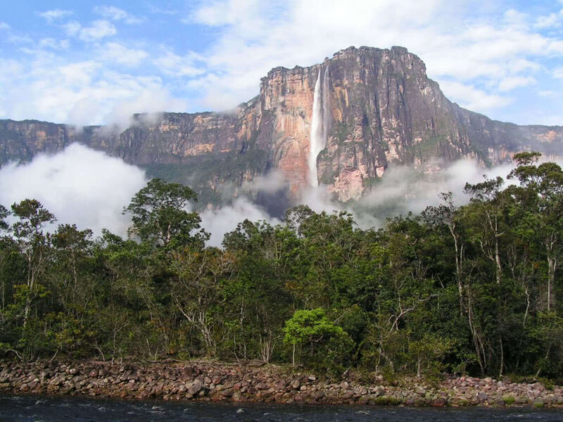 Angel Falls Waterfall — Green, Dramatic, Afternoon, Photograph, Mountain, Forest, River
