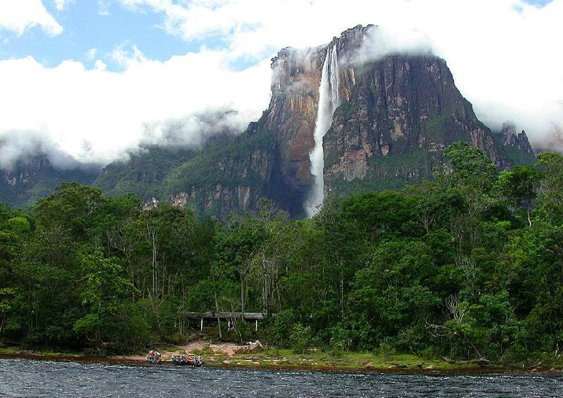 Angel Falls Waterfall — Green, Dramatic, Afternoon, Photograph, Mountain, River