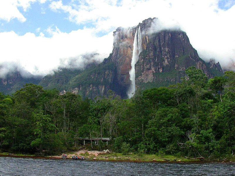 Angel Falls Waterfall — Green