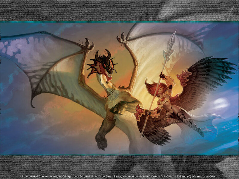 Angel Fighting Dragon — Blue