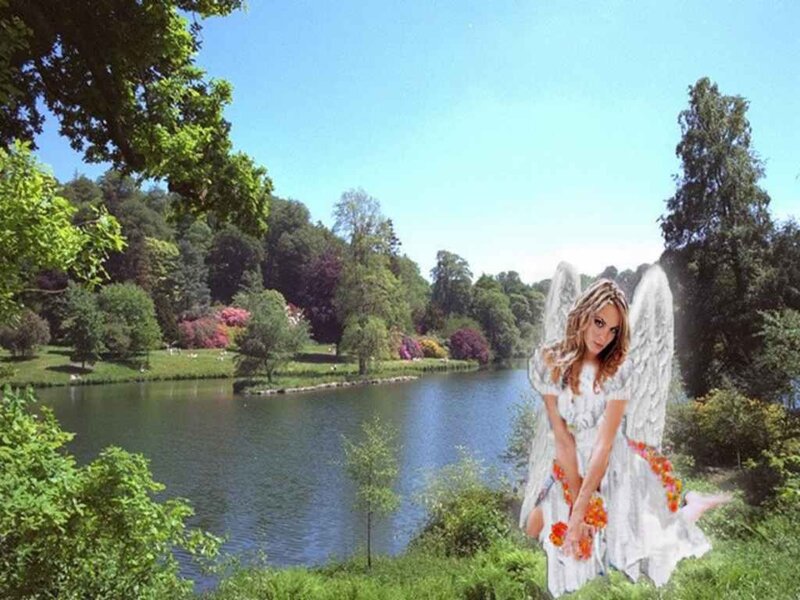 Angel Figure in Garden