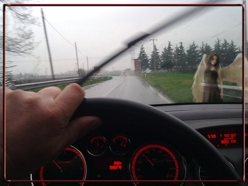 Angel Figure on Car Windshield