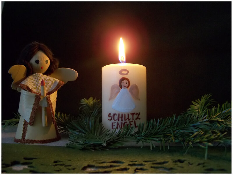 Angel Figurine and Candle