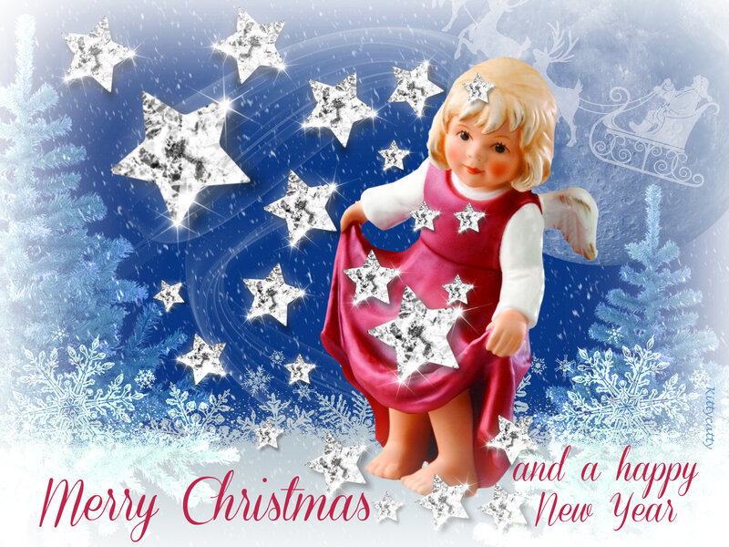 Angel Figurine in Winter Scene