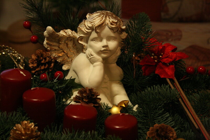 Angel Figurine in Wreath