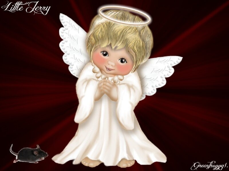 Angel Figurine with Mouse