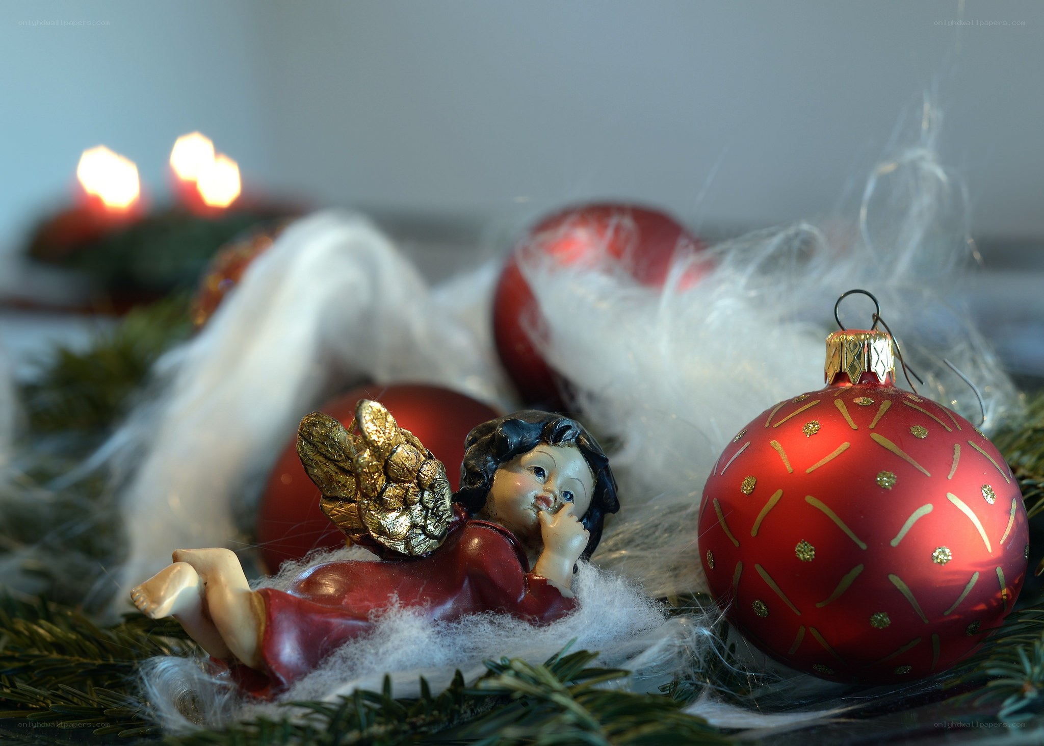 Angel figurine with ornaments