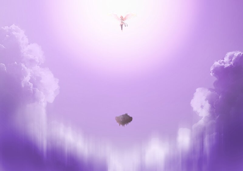 Angel Flying in Sky — Purple