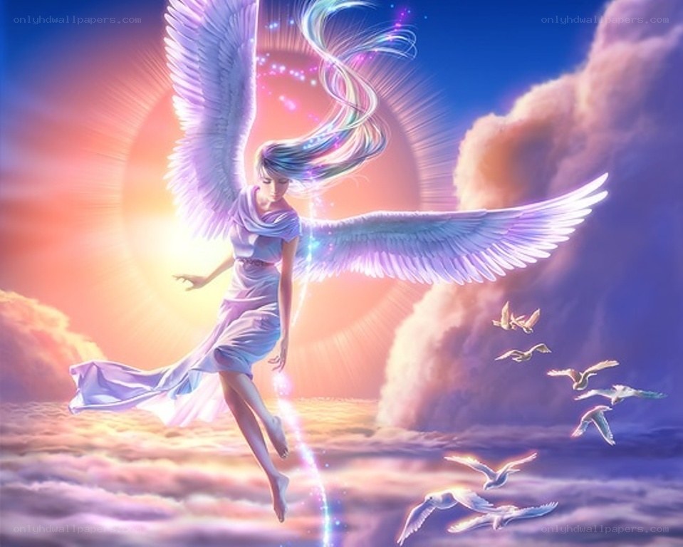 angel flying in the sky