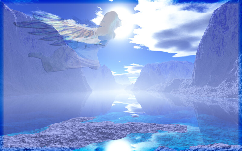 Angel Flying over Ice