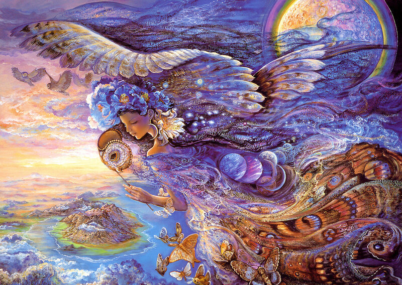 Angel Flying over Island