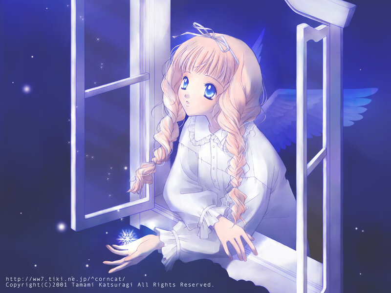 angel girl at window