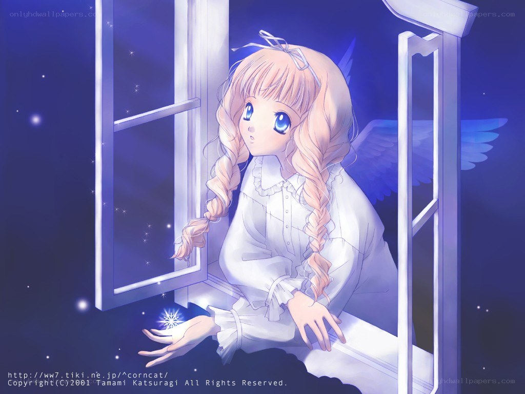 angel girl at window