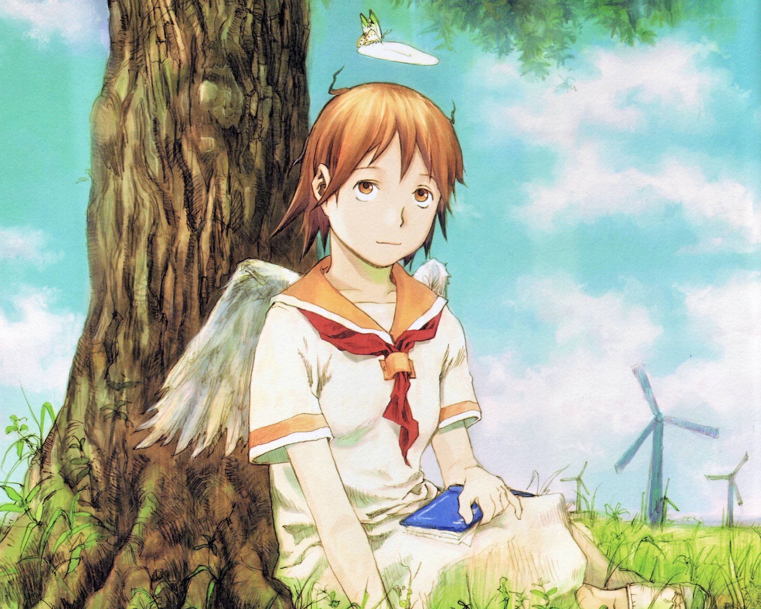 Angel girl by a tree