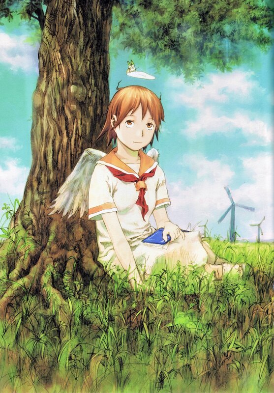 Angel girl in a field