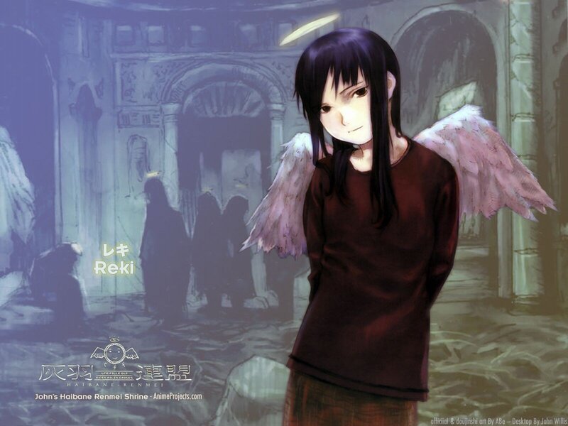 Angel girl in a ruined hall