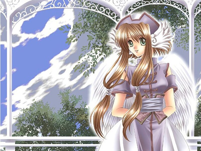 angel girl in garden