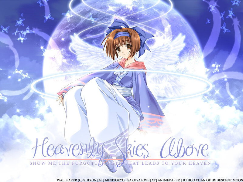 Angel girl in heavenly sky