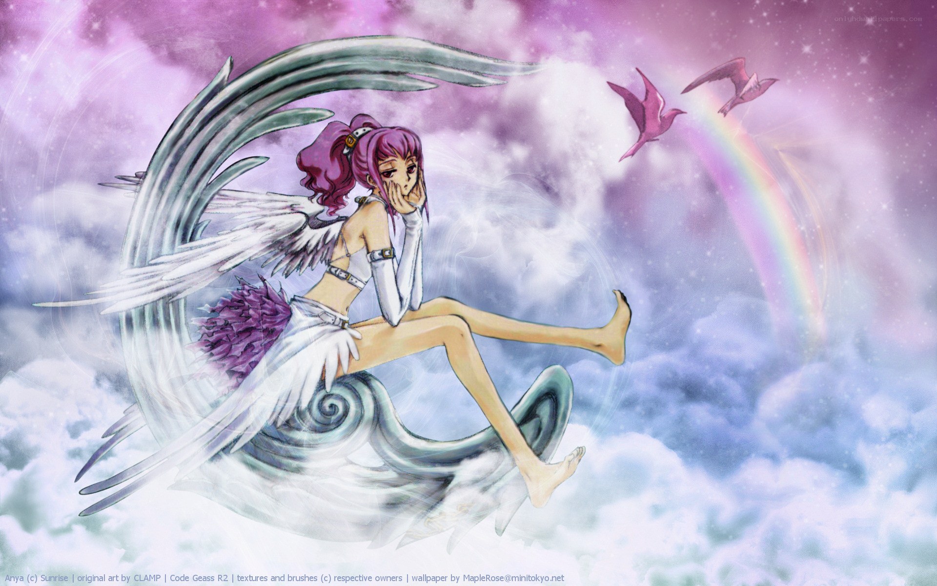 Angel girl in the clouds