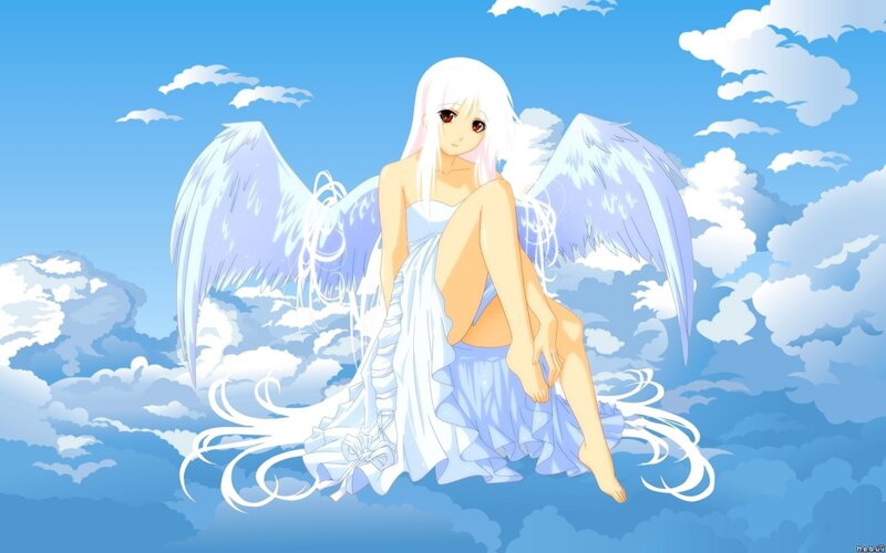 Angel girl in the sky