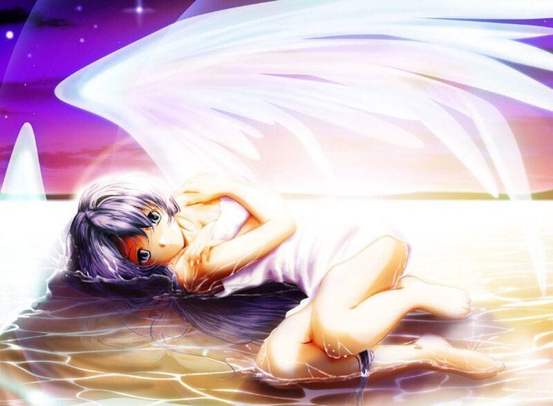 Angel girl in water