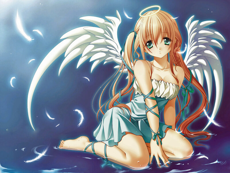 angel girl in water