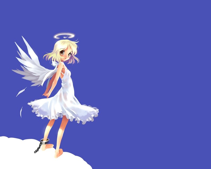 angel girl on a cloud