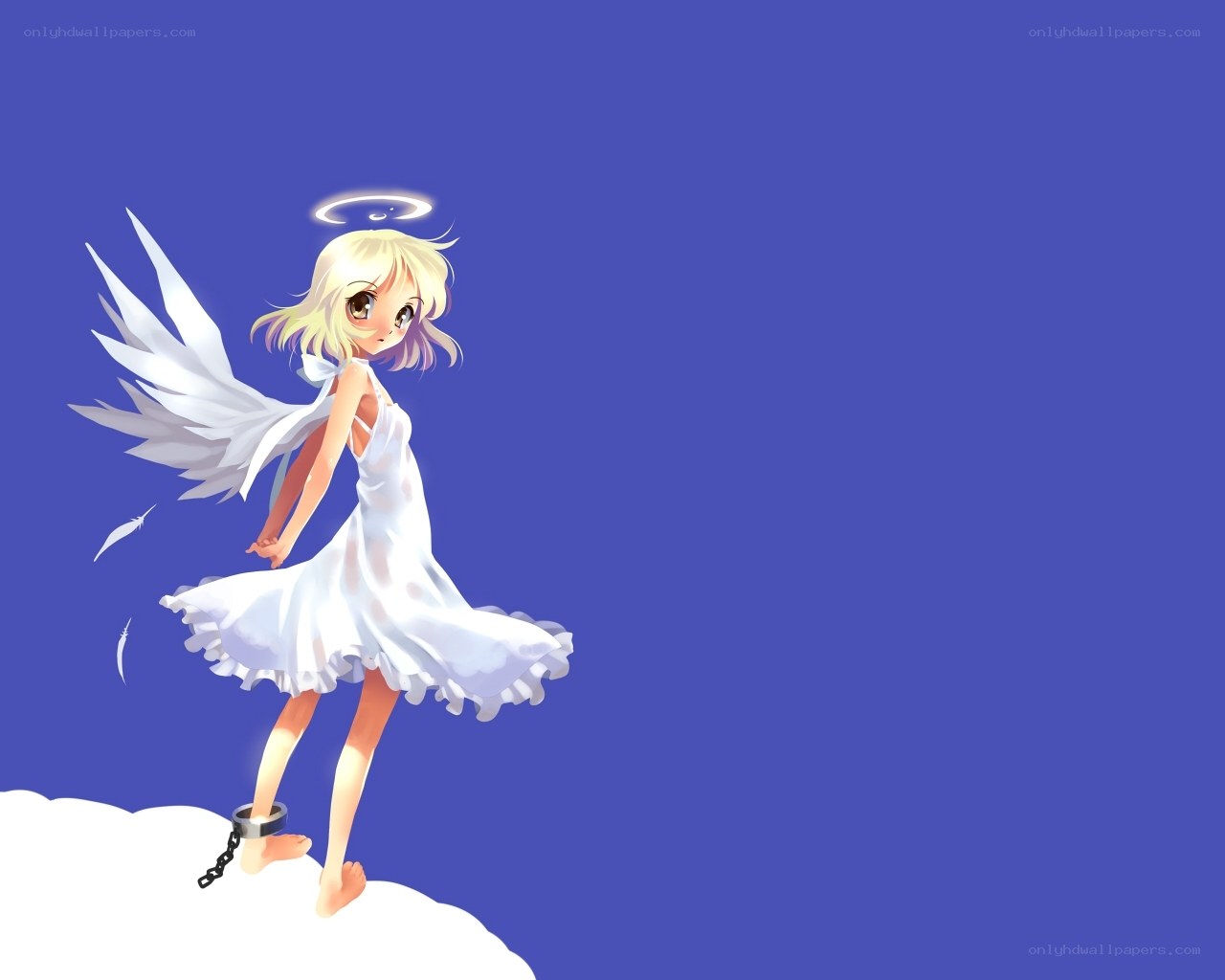 angel girl on a cloud