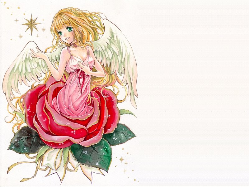 Angel Girl on Rose