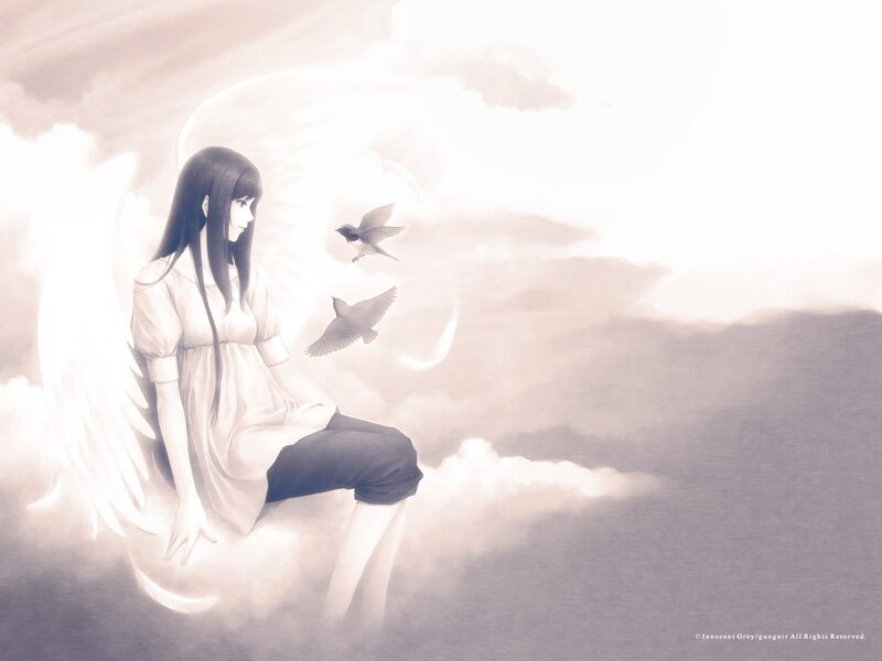 angel girl with birds