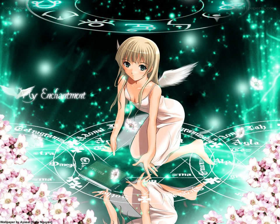 Angel girl with book