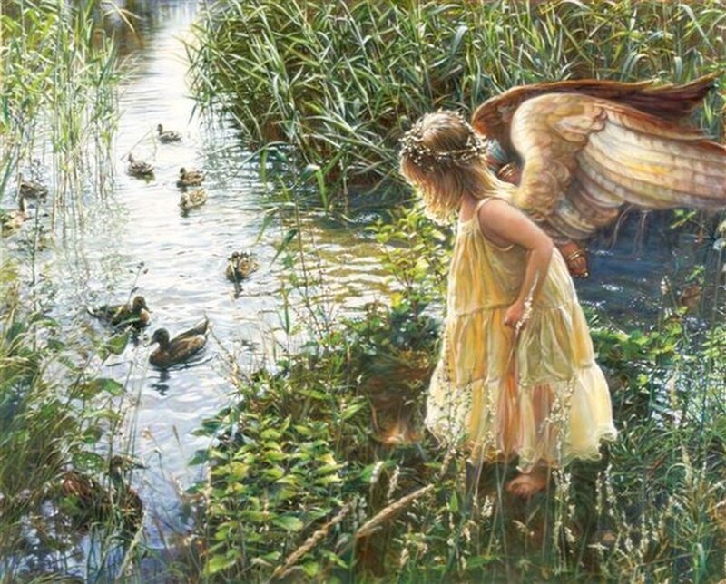Angel Girl with Ducks