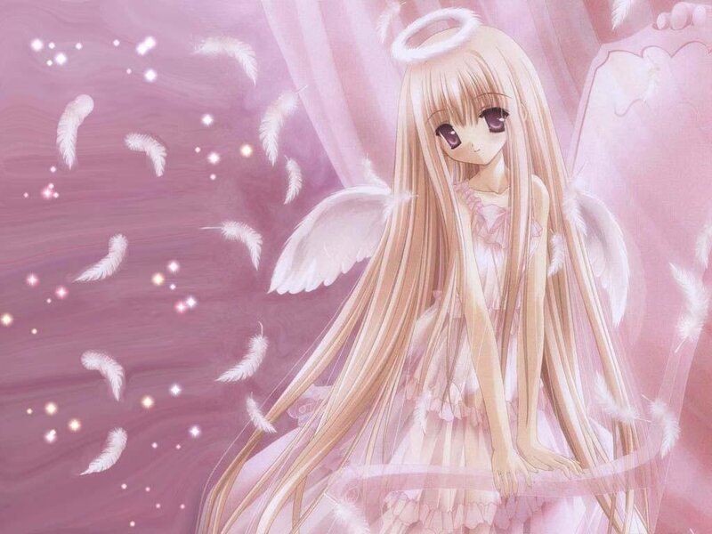 angel girl with feathers