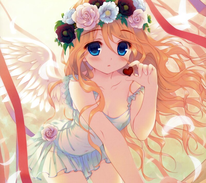 angel girl with flower crown