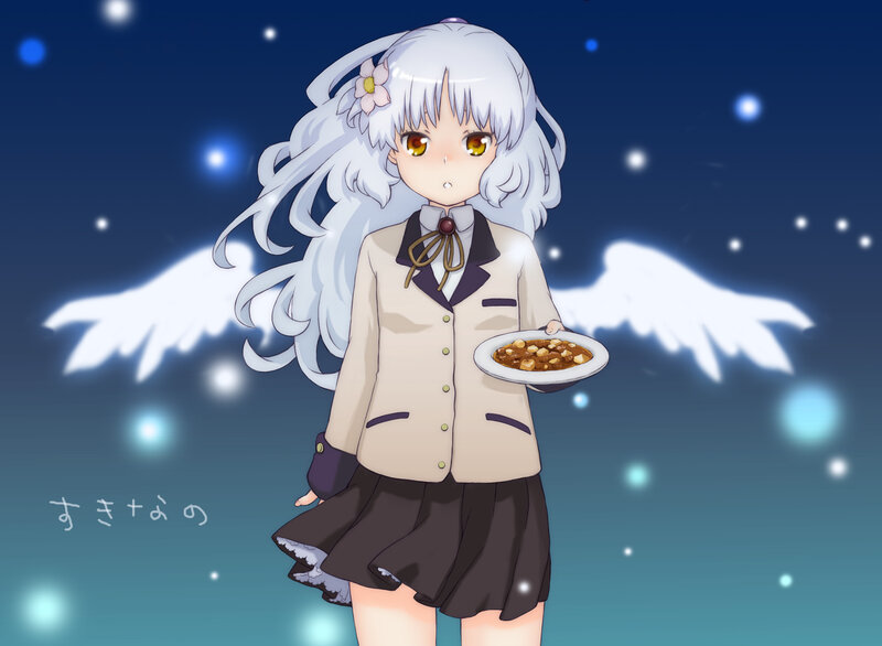 Angel girl with food