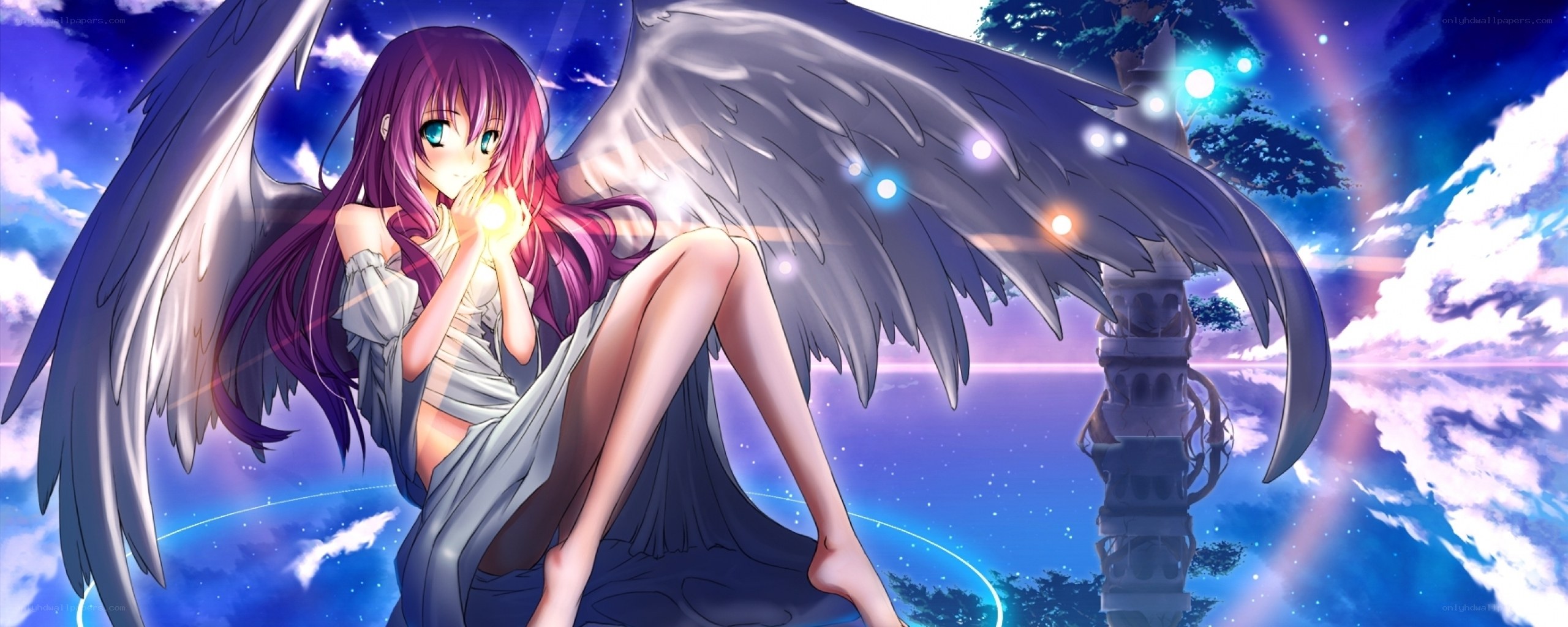 Angel girl with glowing orb