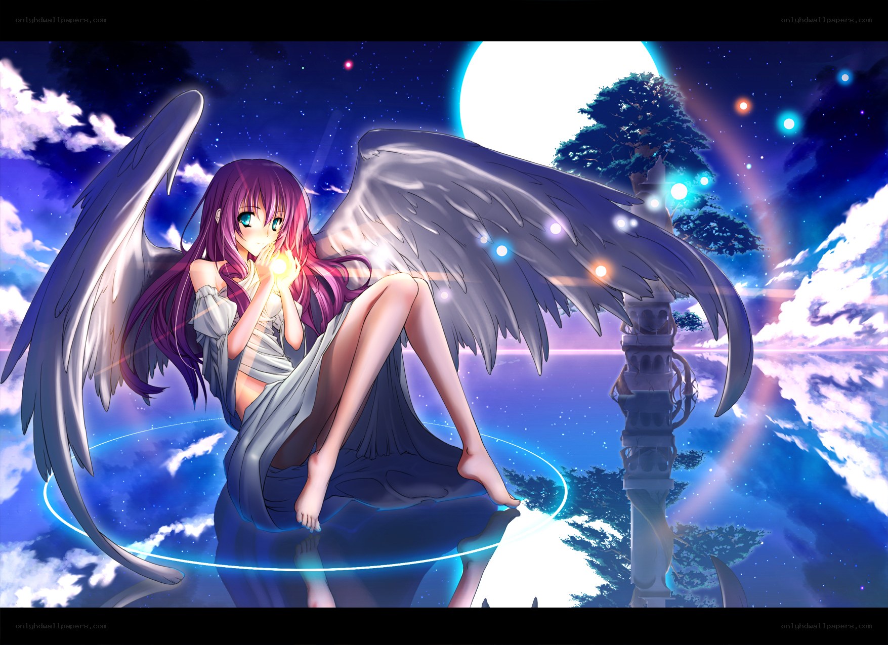 Angel girl with glowing orb