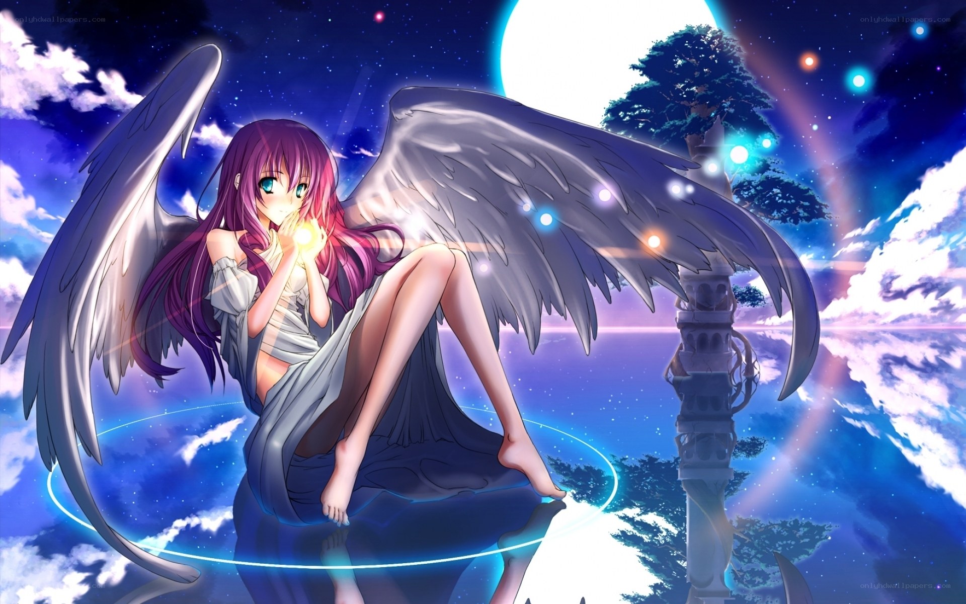 Angel girl with glowing orb