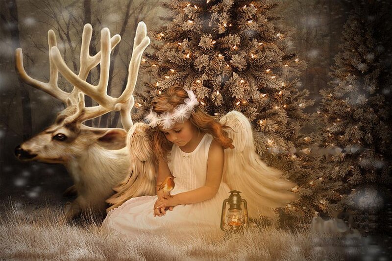 Angel Girl with Reindeer