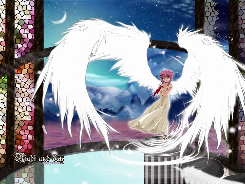 angel girl with white wings